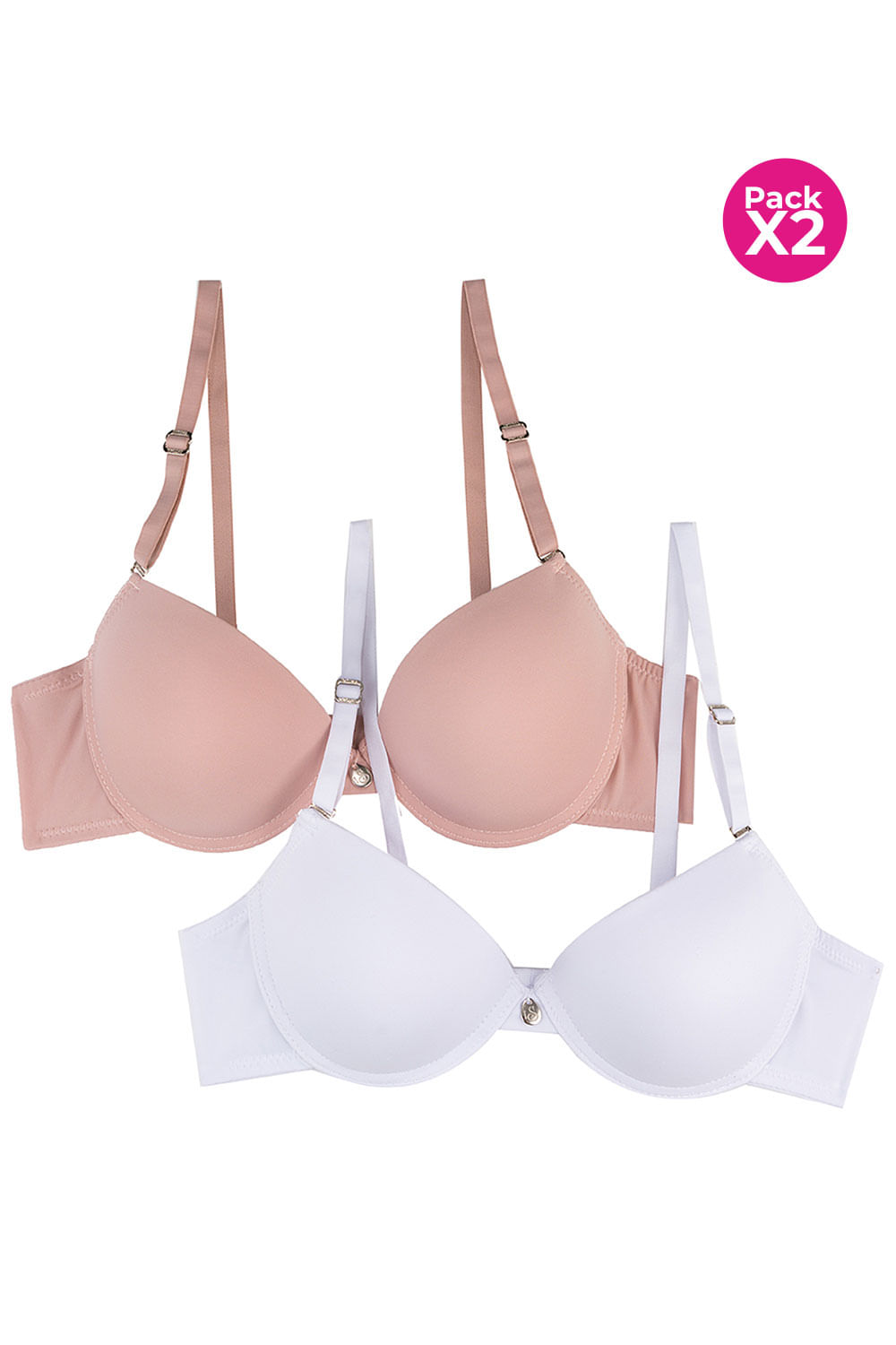 PAQUETE X2 BRASIER EN MICROFIBRA SIN REALCE