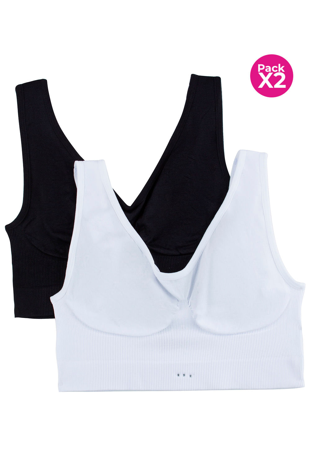 PAQUETE X2 TOP MICROFIBRA SIN COSTURAS