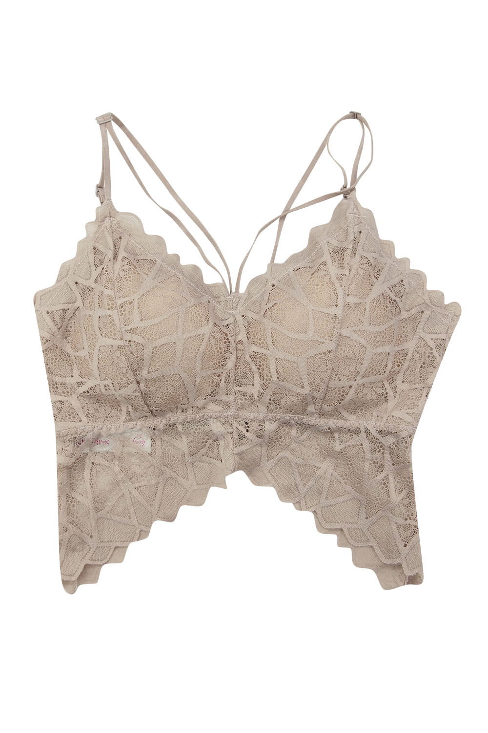 BRALETTE ENCAJE DOBLE TIRA CORTE V EN CINTURA