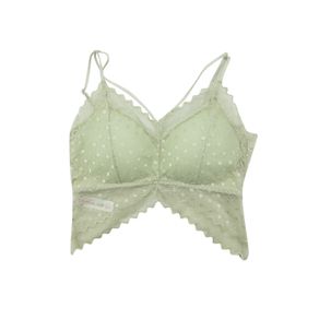 Bralette con corte v en cintura encaje doble tira