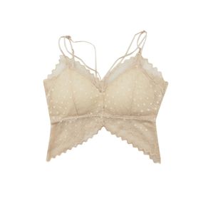 BRALETTE CON CORTE V EN CINTURA ENCAJE DOBLE TIRA