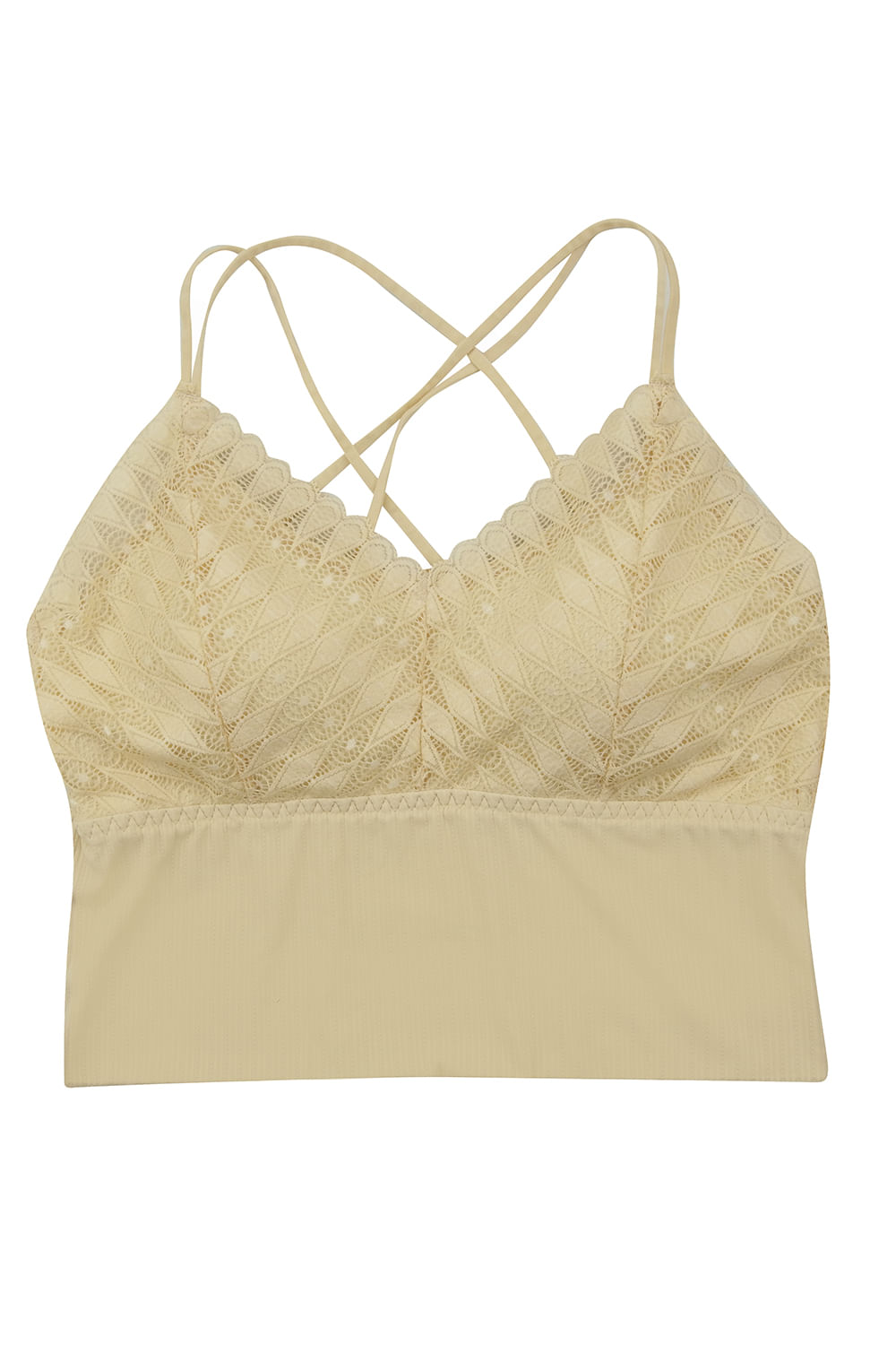 TOP INDIVIDUAL CON ENCAJE Y COPA EN MICROFIBRA