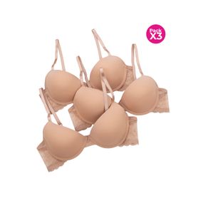 PAQUETE X3 BRASIER COPA 3/4 MICROFIBRA CON ENCAJE SIN REALCE