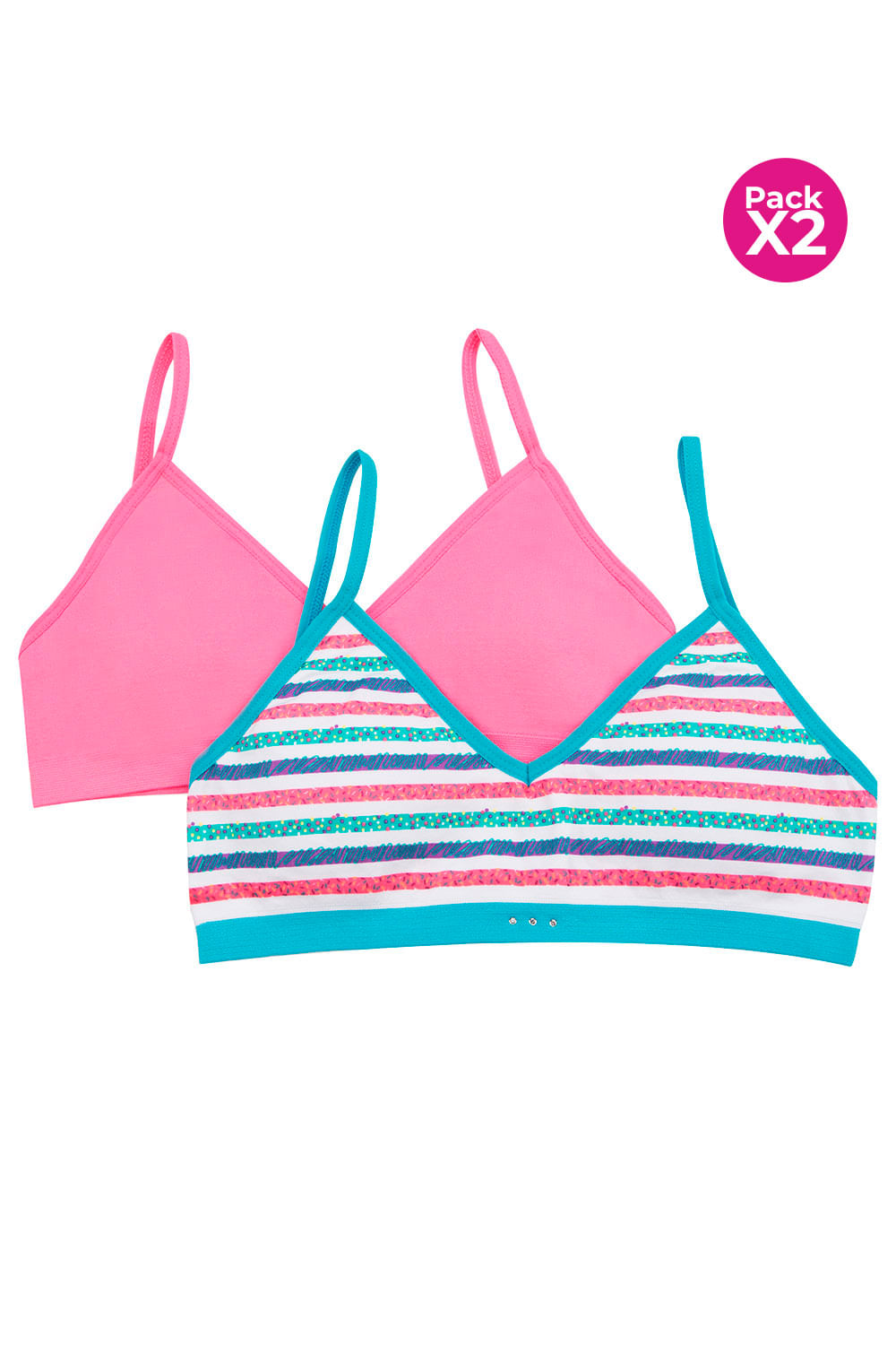 Paquete x2 top copa seamless para niña