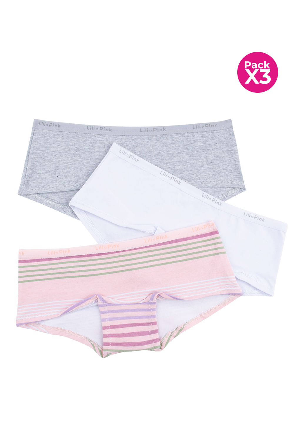 PAQUETE X3 PANTY HIPSTER EN ALGODÓN