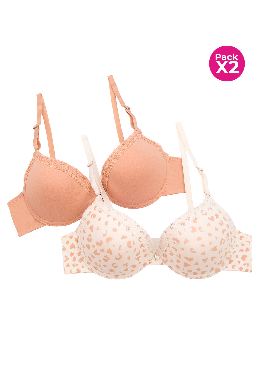 PAQUETE X2 BRASIER COPA B EN ALGODÓN