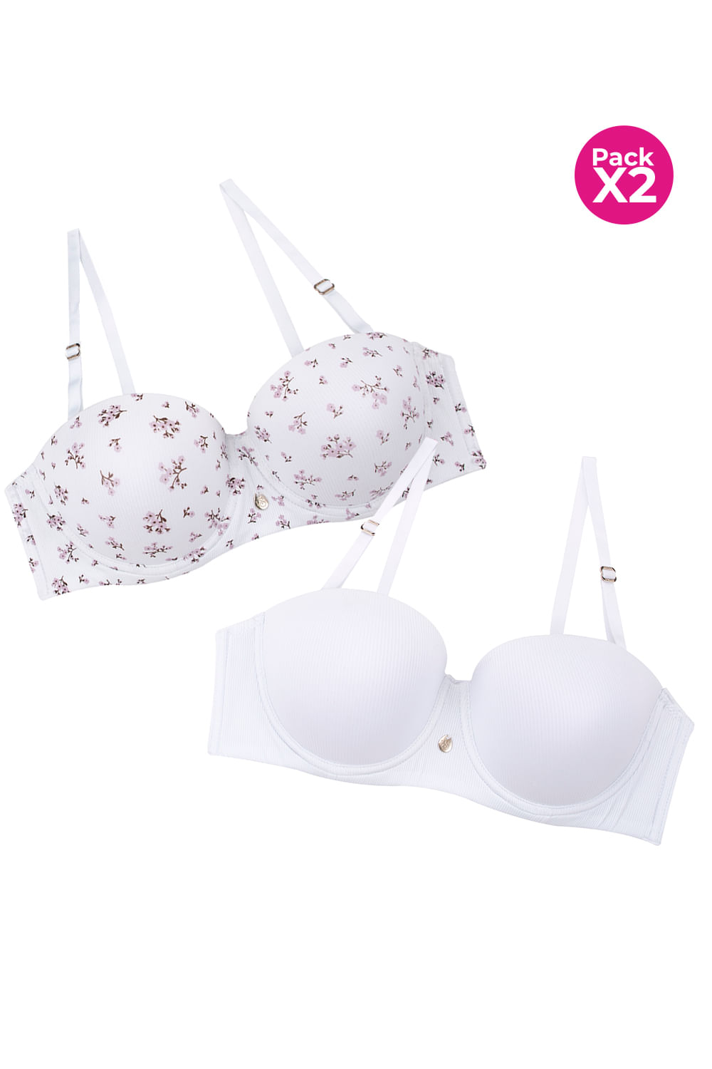 PAQUETE X2 BRASIER EN MICROFIBRA COPA B