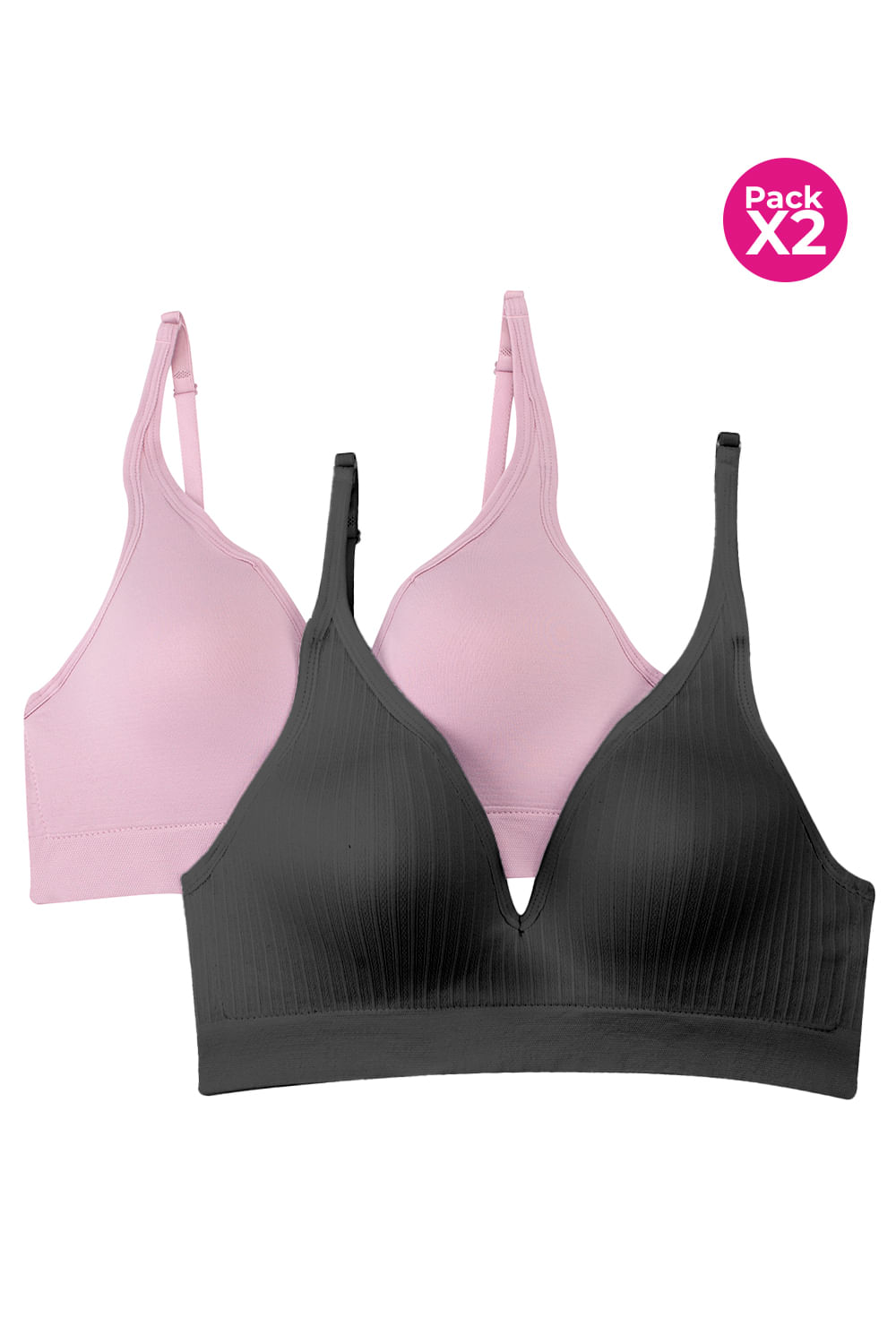 PAQUETERÍA X2 BRASIER TRIANGULAR TECNOLOGÍA SEAMLESS