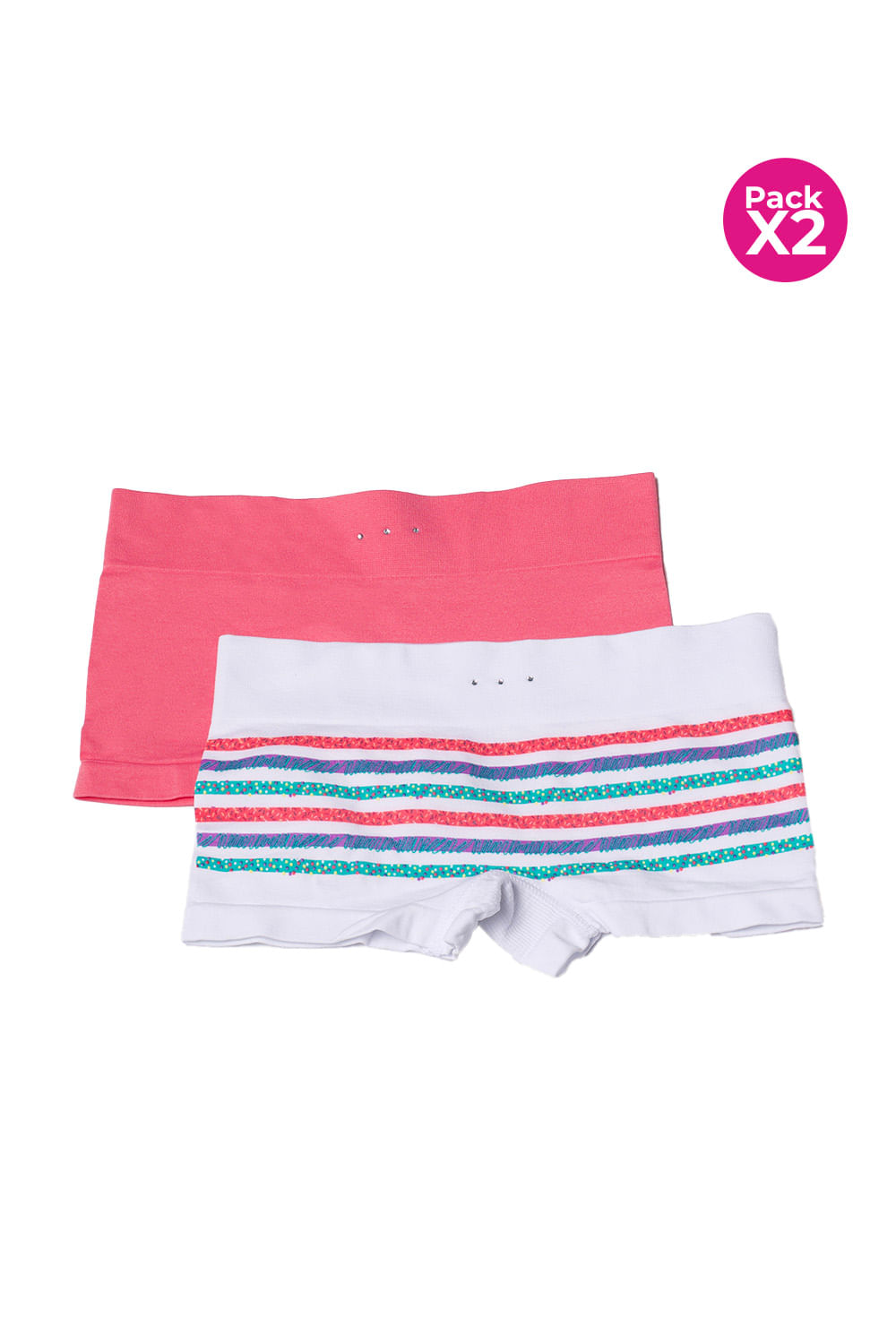 Paquete x2 panty tipo bóxer seamless para niña