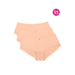 PAQUETE X3 HIPSTER ALTO BÁSICO EN ALGODÓN Y ENCAJE