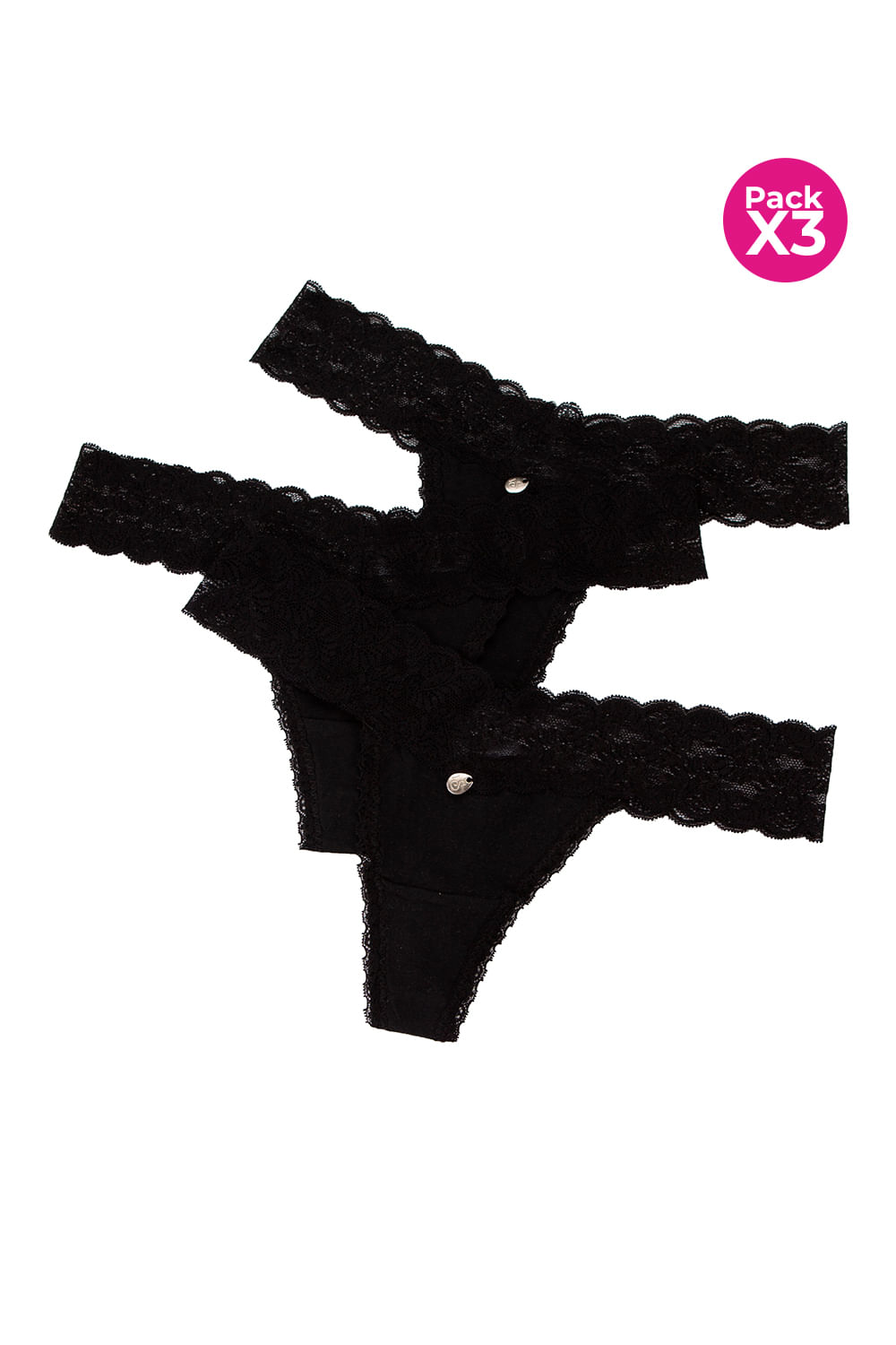 PAQUETE X3 BRASILERA BÁSICA EN ALGODÓN Y ENCAJE