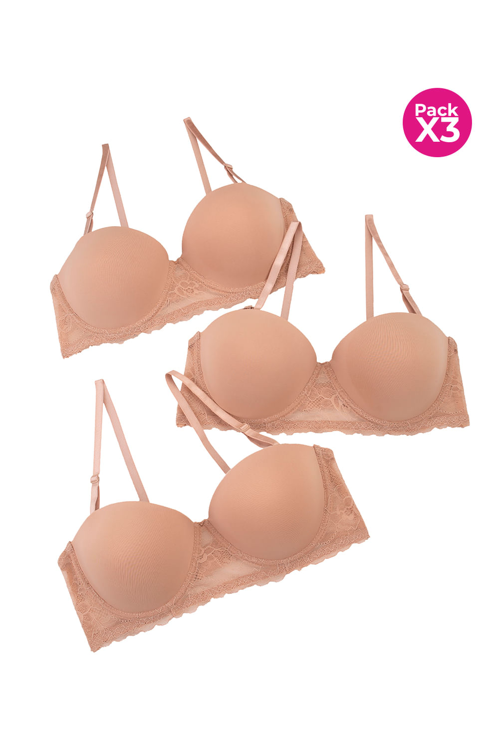 PAQUETE X3 EN BRASIER STRAPLES ECONOPACK