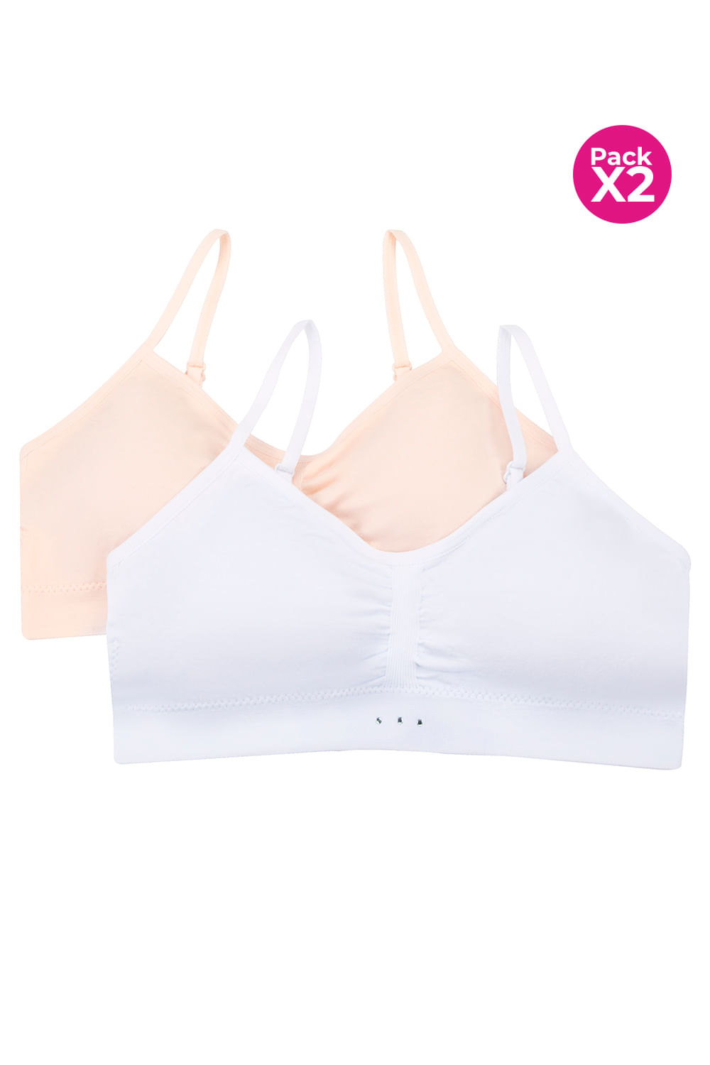 PAQUETE X2 TOP SEAMLESS CON COPA TEEN