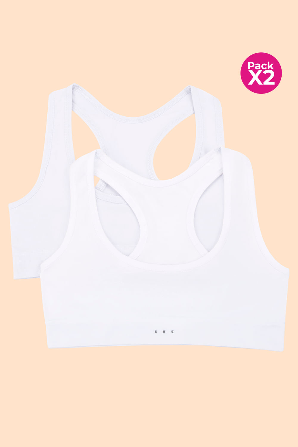 Paquete x2 top seamless espalda deportiva
