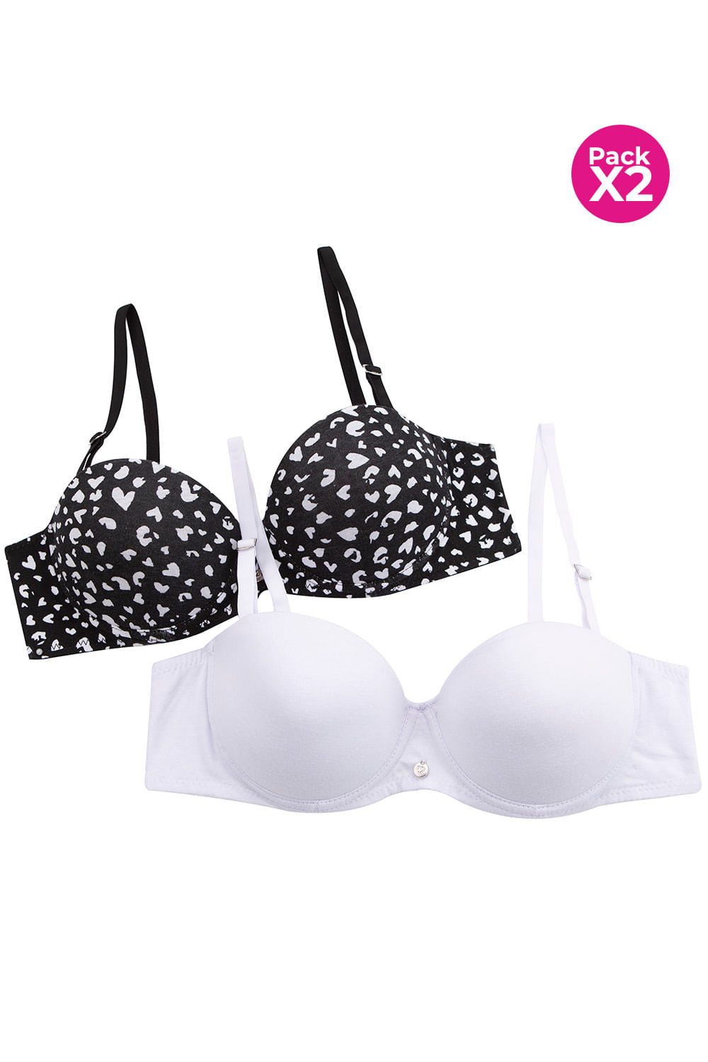 PAQUETE X2 BRASIER STRAPLESS DE ALGODÓN