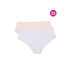 Paquete x2 panty hipster para niña en algodón