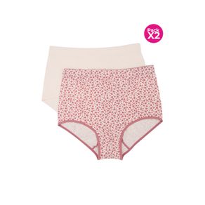 PAQUETE X2 PANTY CLÁSICO EN ALGODÓN TALLE ALTO