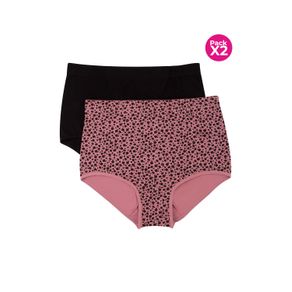 PAQUETE X2 PANTY CLÁSICO EN ALGODÓN TALLE ALTO