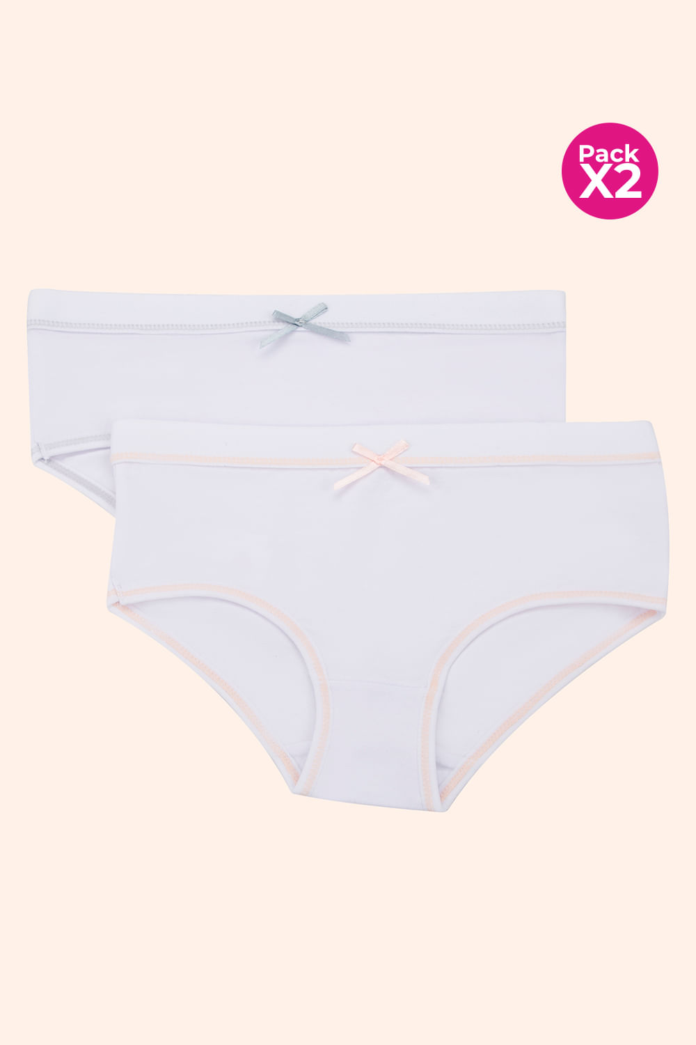 PAQUETE X2 BÓXER EN ALGODÓN PARA NIÑA