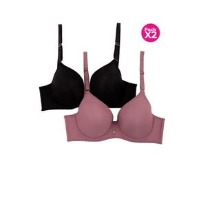 PAQUETE X2 BRASIER EN MICROFIBRA REALCE NATURAL COPA C