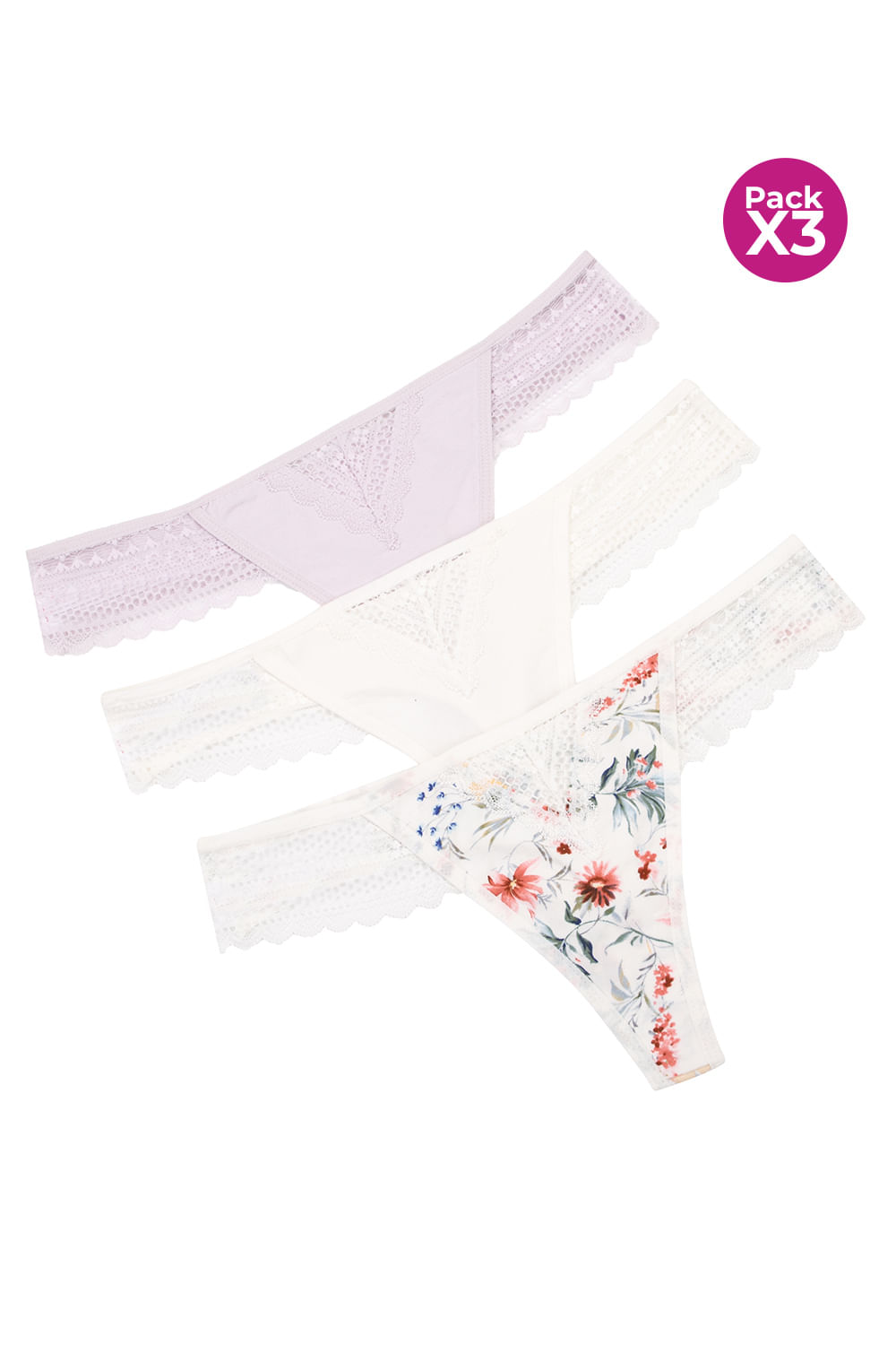 BRASILERA CON ENCAJE PAQUETE X3