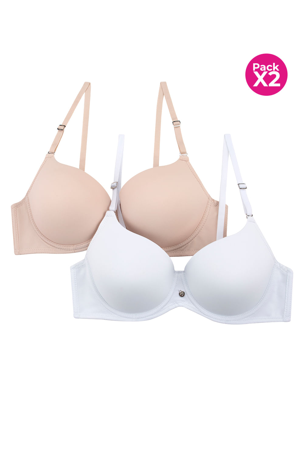 PAQUETE X2 BRASIER EN MICROFIBRA COPA 3/4