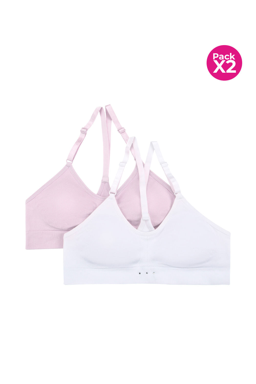 PAQUETE X2 TOP JUNIOR SIN COSTURAS LATERALES