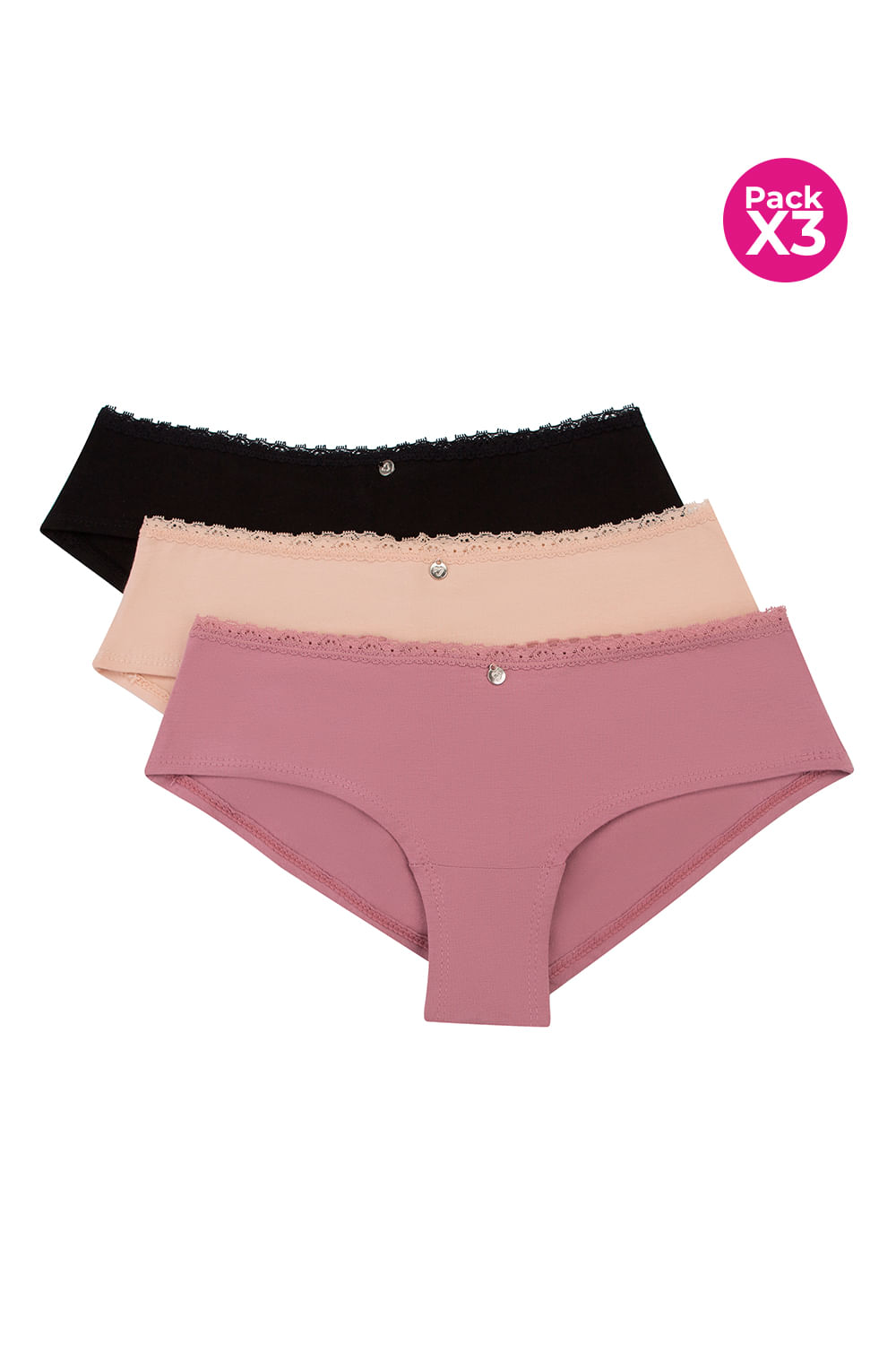 PAQUETE X3 HIPSTER EN ALGODÓN