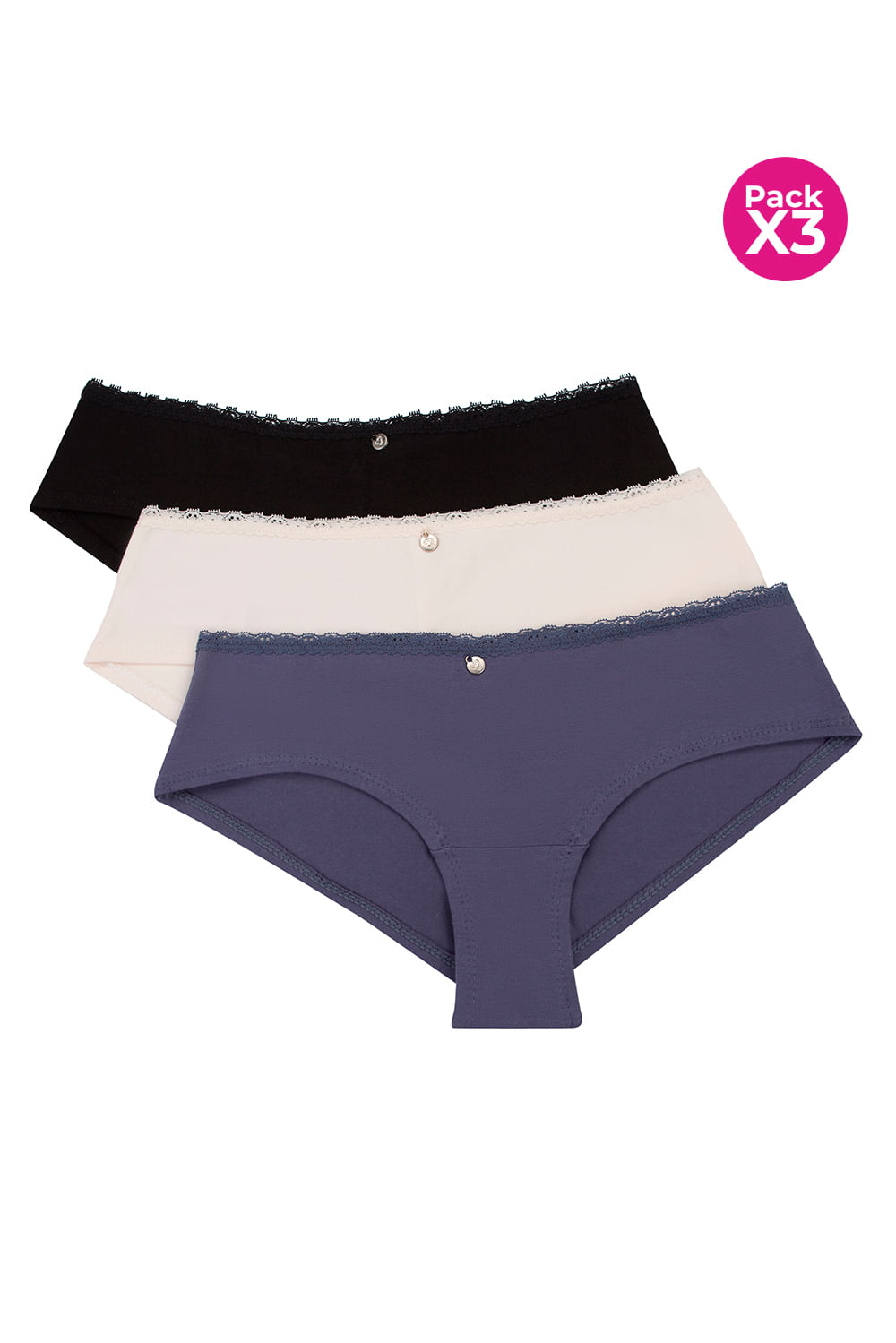 PAQUETE X3 HIPSTER EN ALGODÓN