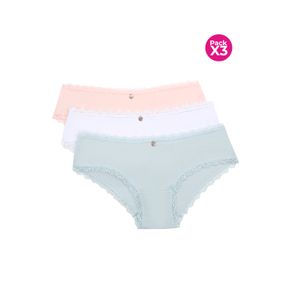 PAQUETE X3 HIPSTER EN ALGODÓN CON ENCAJE