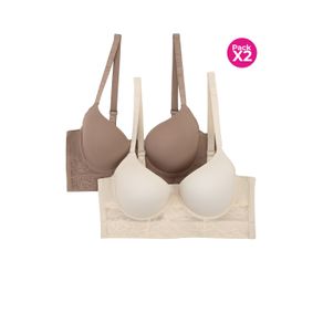 PAQUETE X2 BRASIER TIPO BUSTIER CON ENCAJE