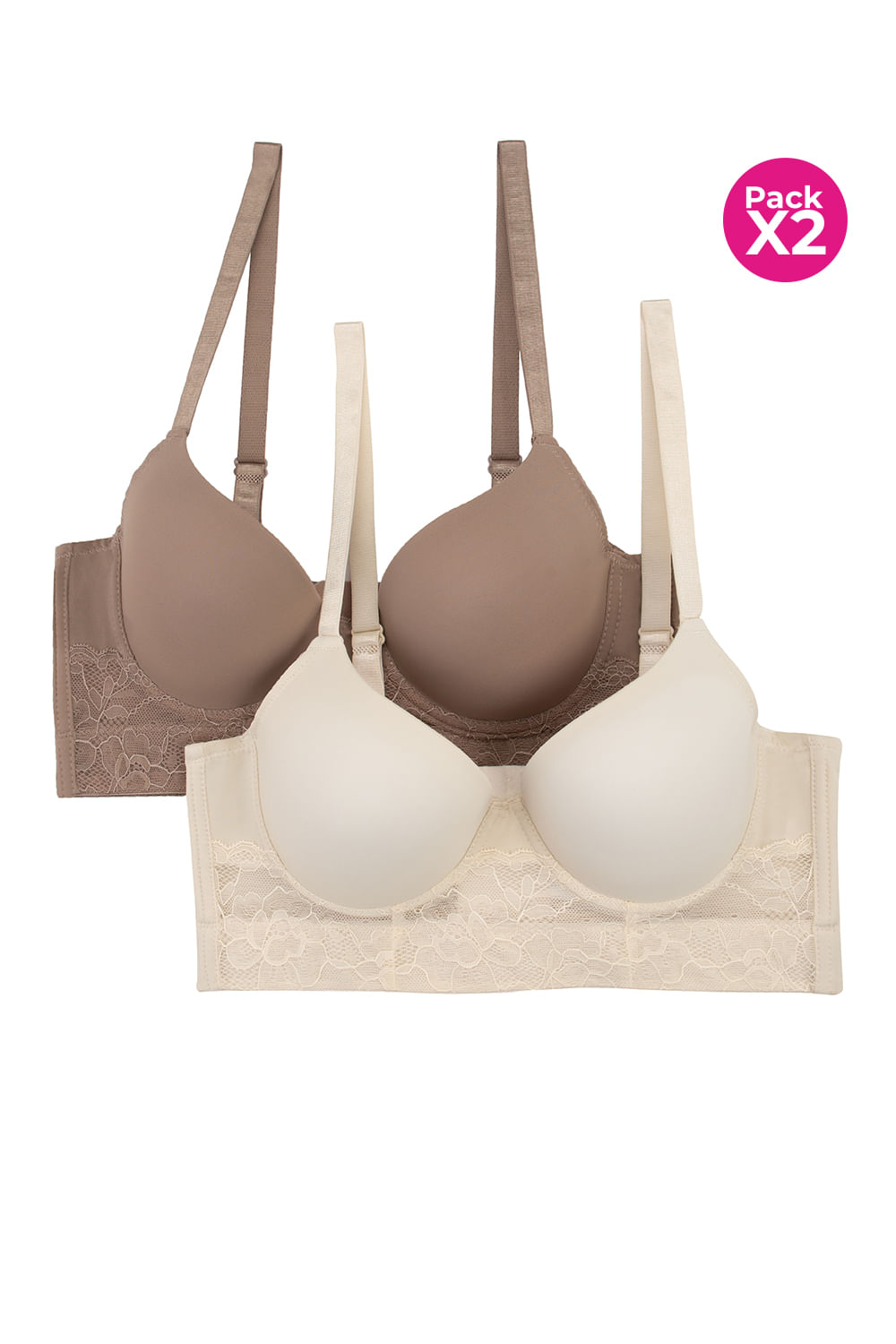 PAQUETE X2 BRASIER TIPO BUSTIER CON ENCAJE