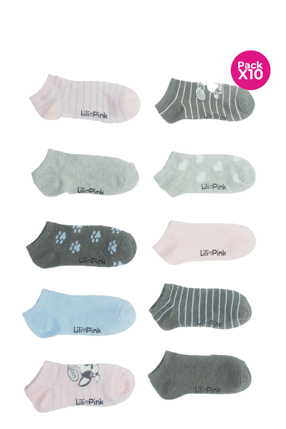 PAQUETE X10 DE MEDIAS EN POLIESTER AJUSTE PERFECTO