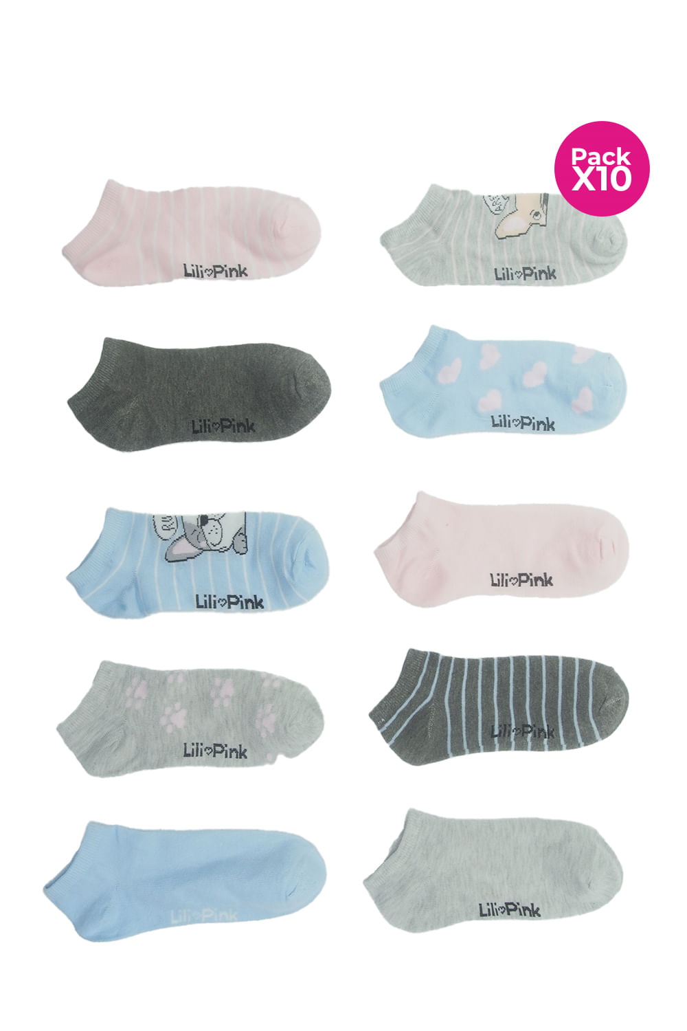 PAQUETE X10 DE MEDIAS EN POLIESTER SUAVE