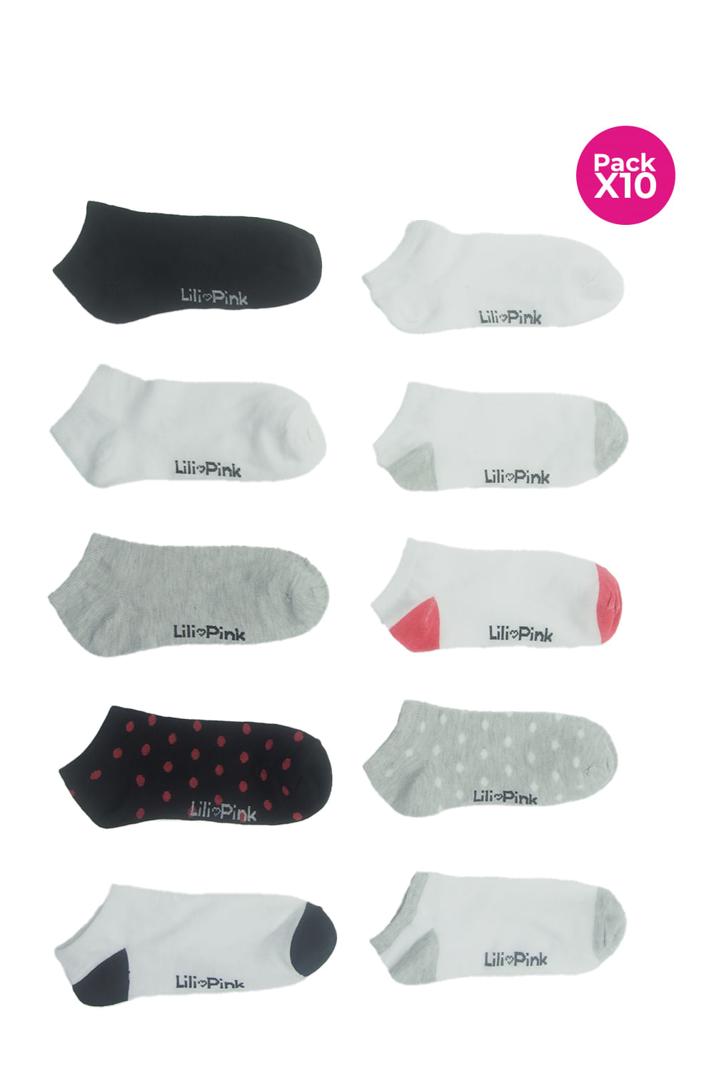 PAQUETE X10 DE MEDIAS CONFORT EN POLIESTER
