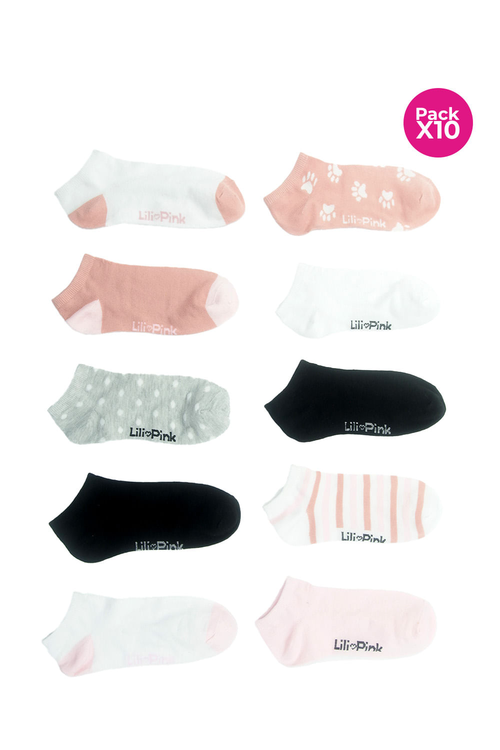 PAQUETE X10 DE MEDIAS EN POLIESTER CON DURABILIDAD