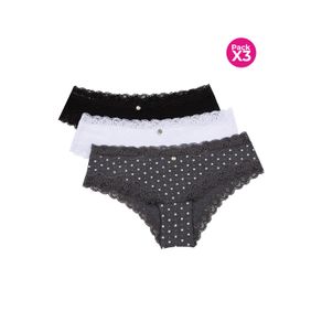 PAQUETE X3 PANTY HÍPSTER EN ALGODÓN SUAVE