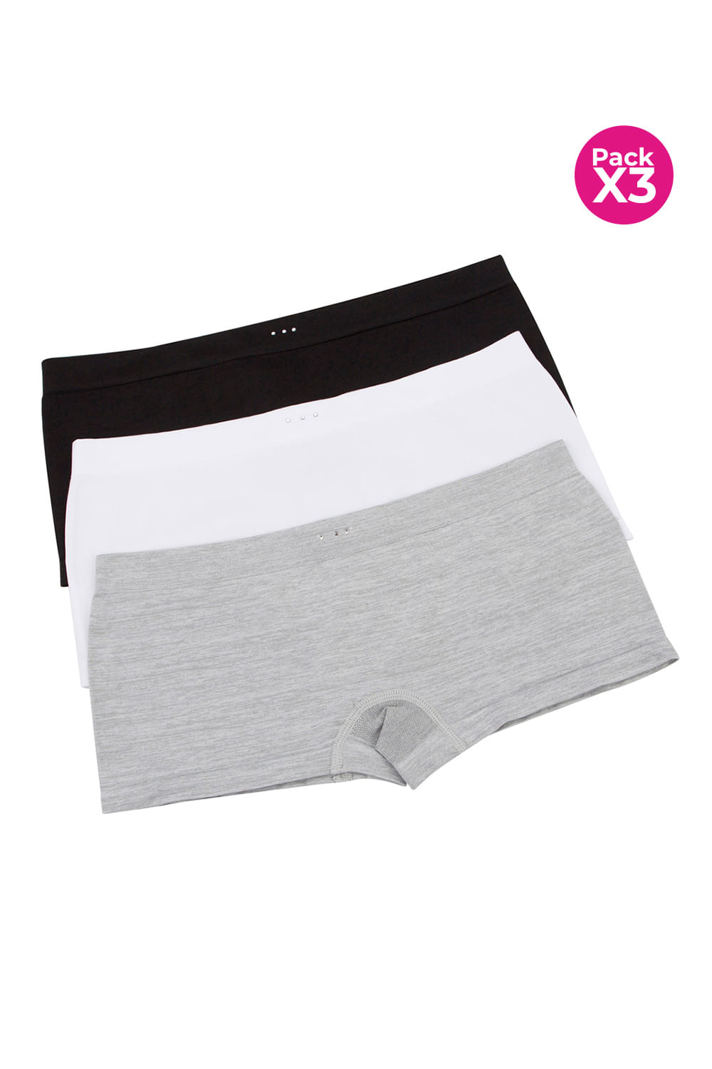 PAQUETE X3 BÓXER ALGODÓN SIN COSTURAS LATERALES