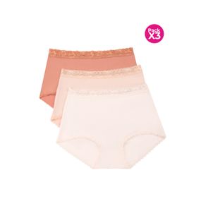 PAQUETE X3 PANTY CLÁSICO DE ALGODÓN Y ENCAJE