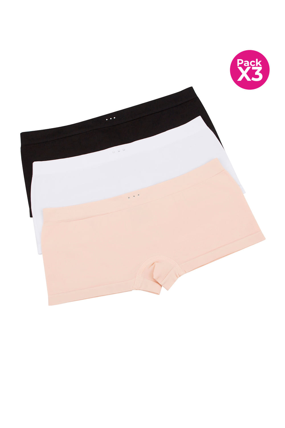 PAQUETE X3 BÓXER EN ALGODÓN SIN COSTURAS LATERALES
