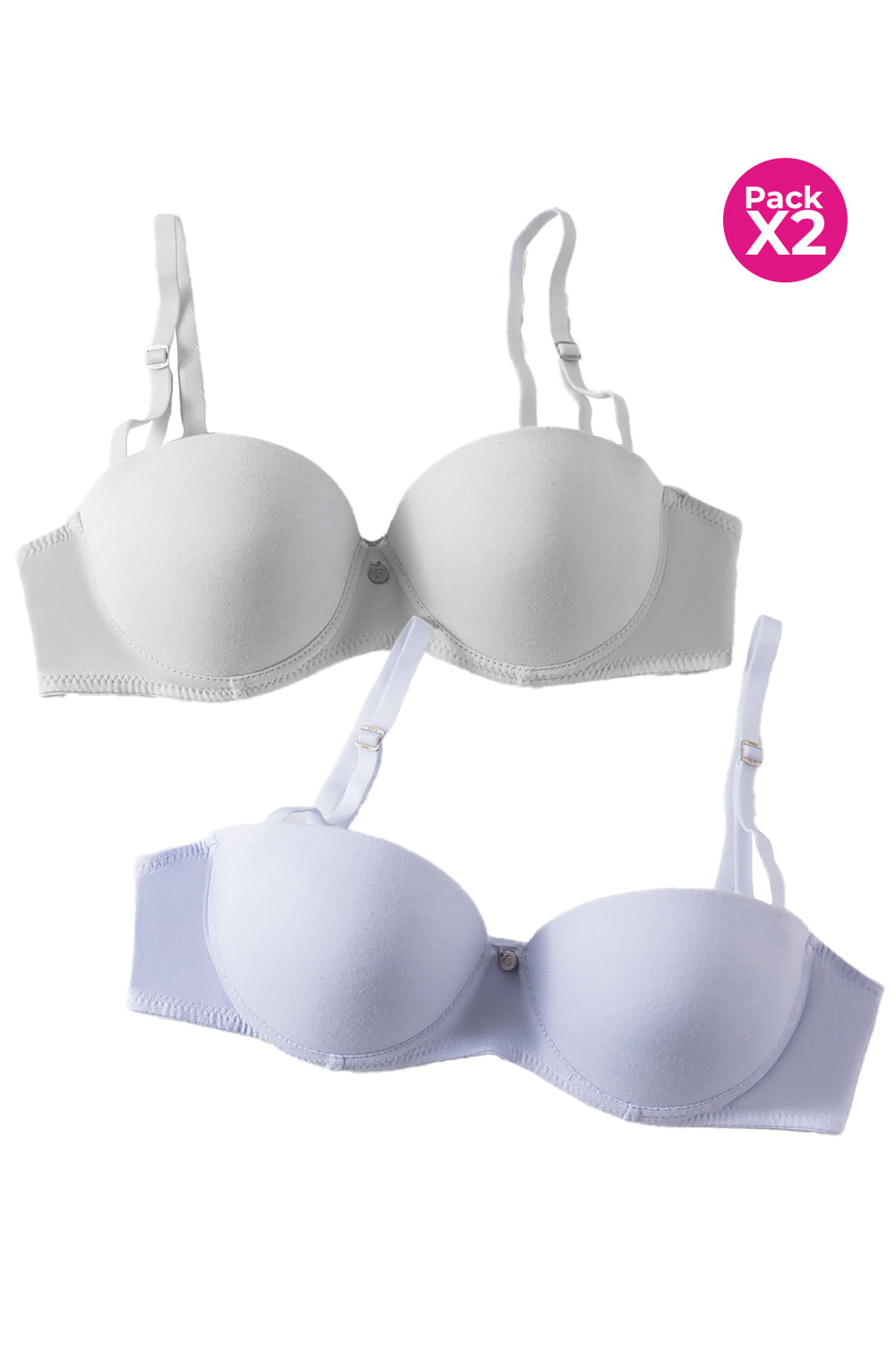 PAQUETE X2 BRASIER EN ALGODÓN STRAPLESS