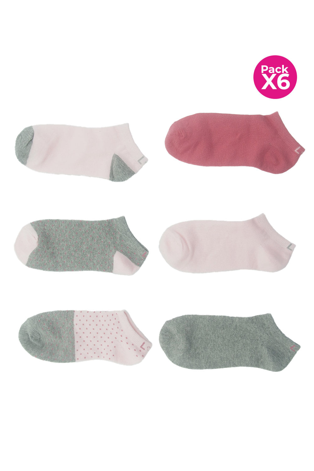 PAQUETE X6 MEDIAS EN ALGODÓN TRANSPIRABLE