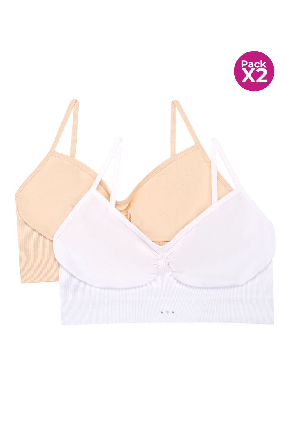 PAQUETE X2 TOP CON TECNOLOGIA SEAMLESS EN POLIAMIDA SUAVE