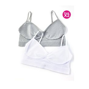 PAQUETE X2 TOP CON TECNOLOGIA SEAMLESS EN POLIAMIDA SUAVE