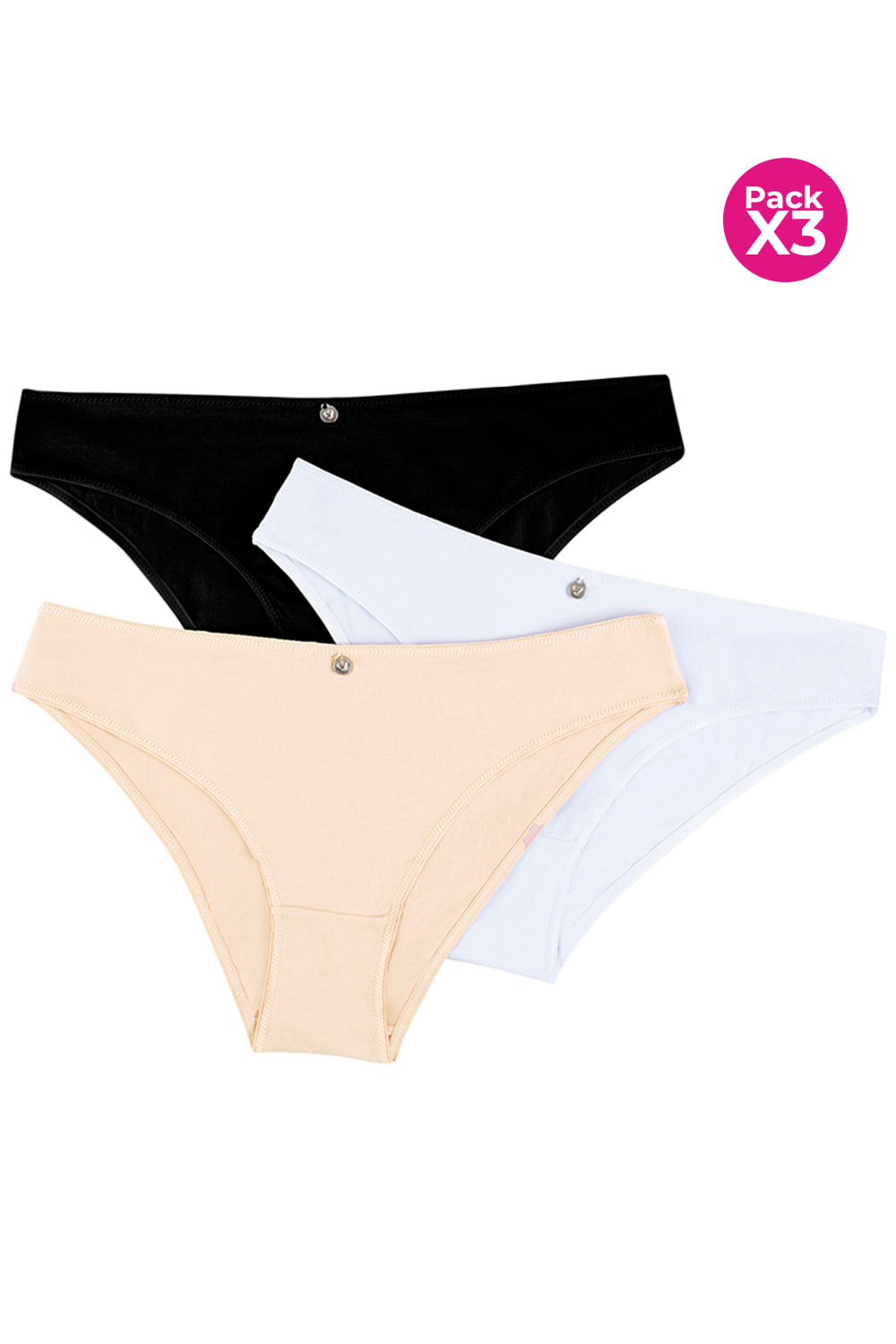 Paquete x3 panty elástico en algodón