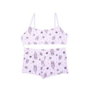 Vestido de baño dos piezas para niña en microfibra