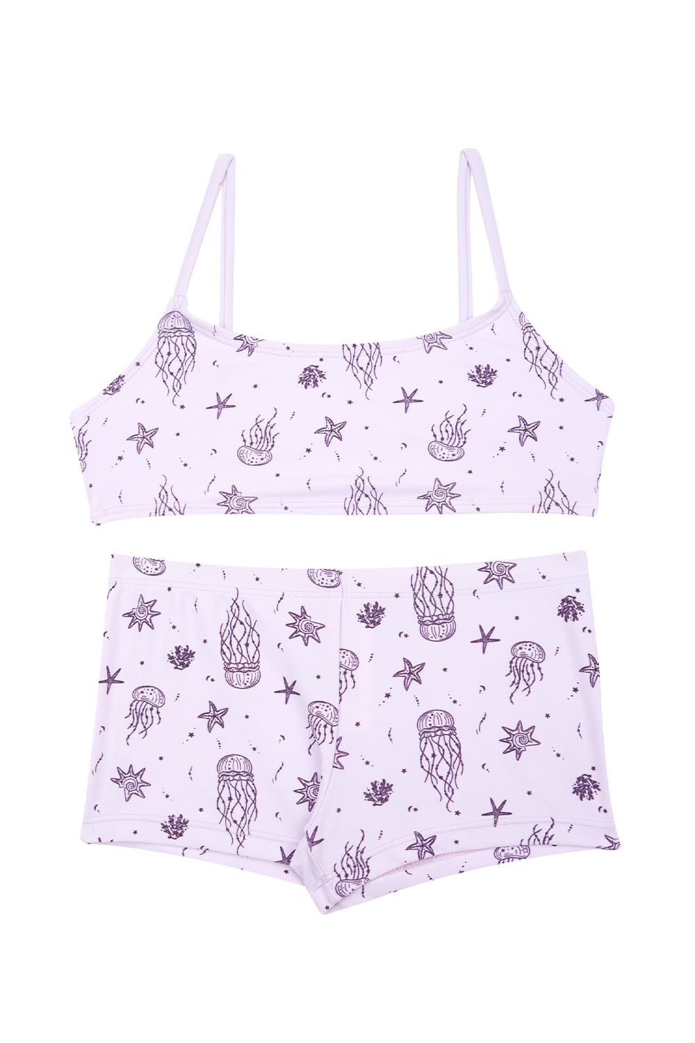 Vestido de baño dos piezas para niña en microfibra