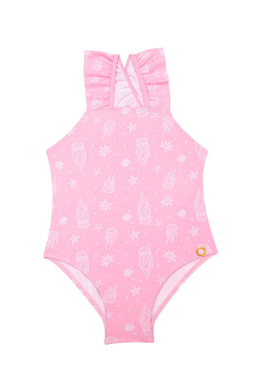 Vestido de baño enterizo en microfibra para niña