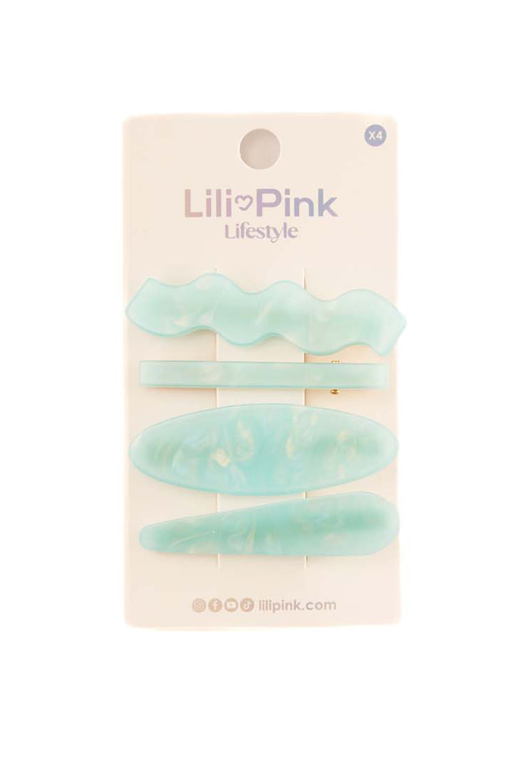 Set de hebillas tipo mármol x4 unidades