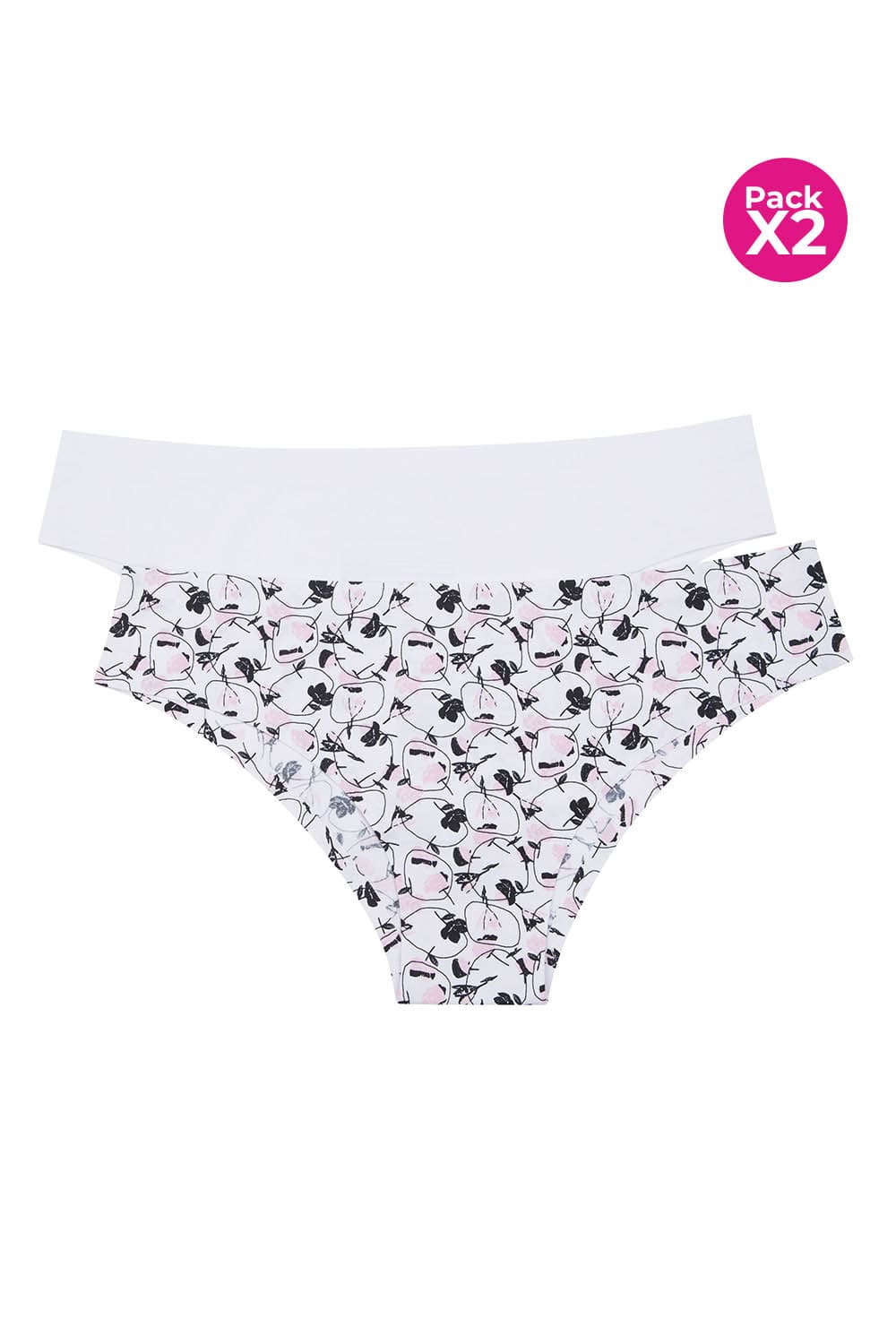 Panty tipo hipster invisible microfibra paquete x2